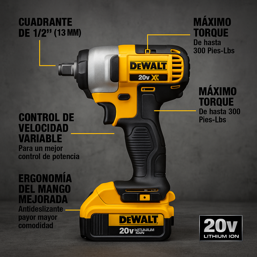 Kit de llave de impacto 1/2 y pulidora DEWALT Motor sin escobillas