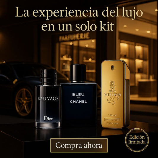 KIT 3 PERFUMES - SAUVAGE, BLEU DE CHANEL, 1 MILLION (100ML CADA UNO) - PROMOCION CIERRE DE LA TIENDA