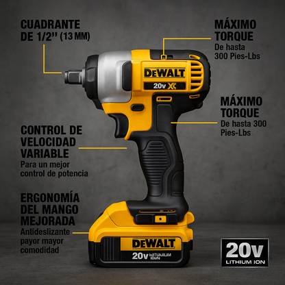 Kit de llave de impacto 1/2 y pulidora DEWALT Motor sin escobillas